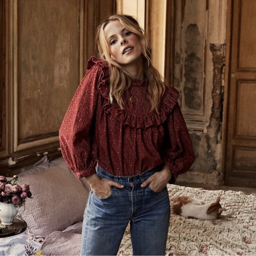 DOEN CORDUROY FLORAL REINA BLOUSE